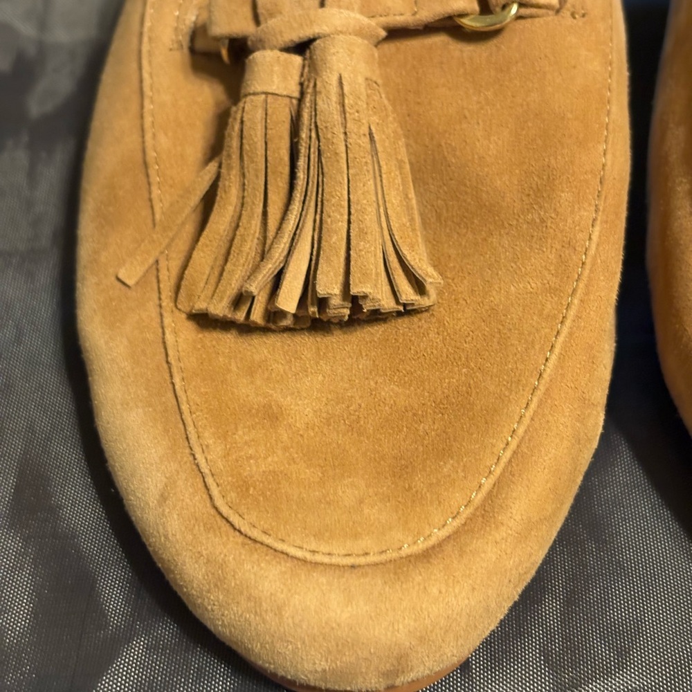 Gianni Bini Suede Tassel Loafer Mules Women’s Size 9M Tan - Picture 5 of 9